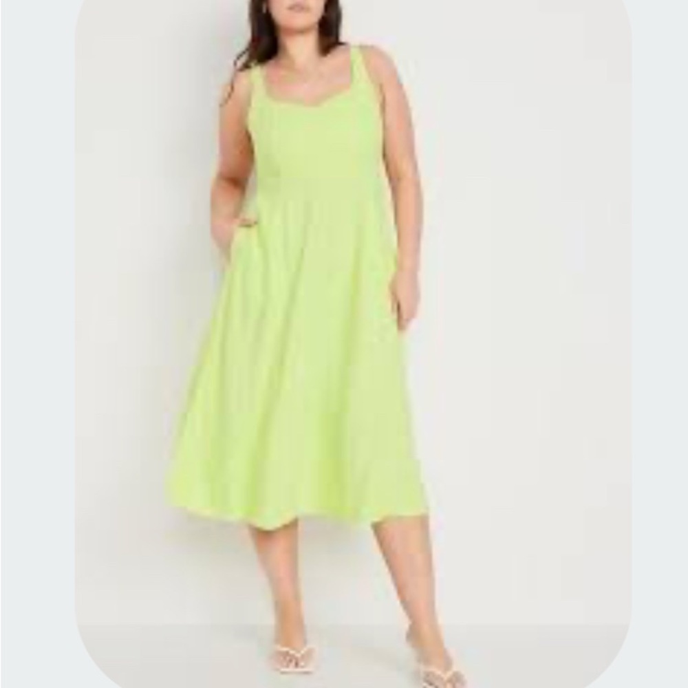Old Navy Green Sleeveless Scoop Neck Sundress